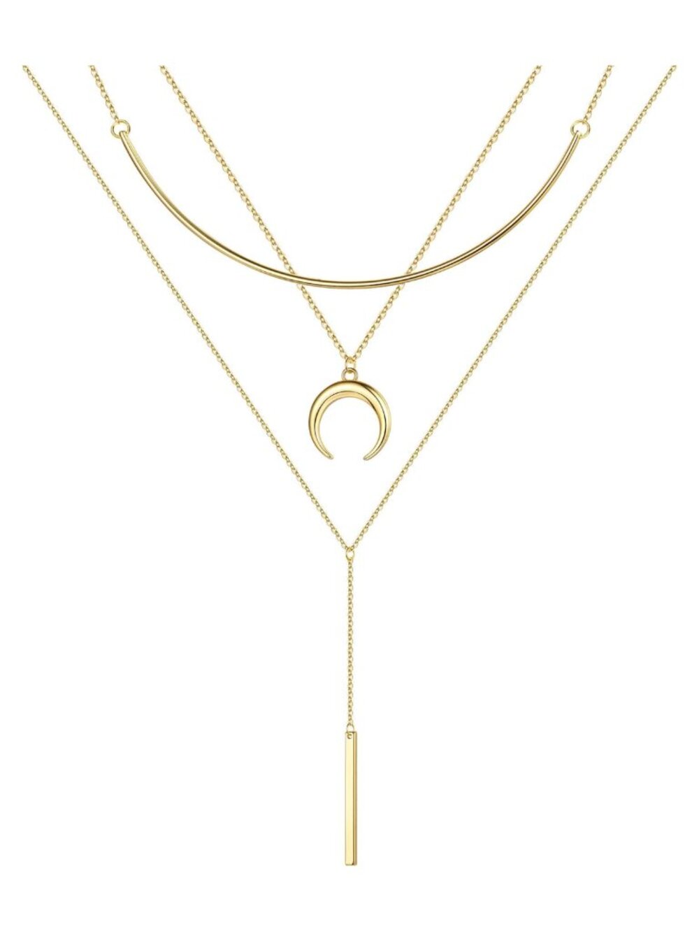 14K Gold Plated Layered Necklace Set for Women 3 Piece Dainty Choker Jewelry
